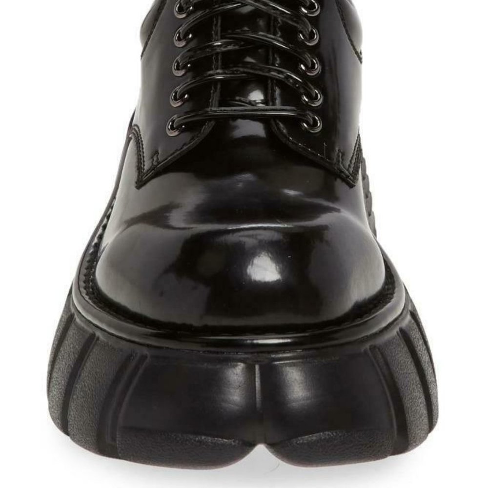 Jeffrey Campbell Barge Black Leather Platform Shoe - Picture 4 of 6